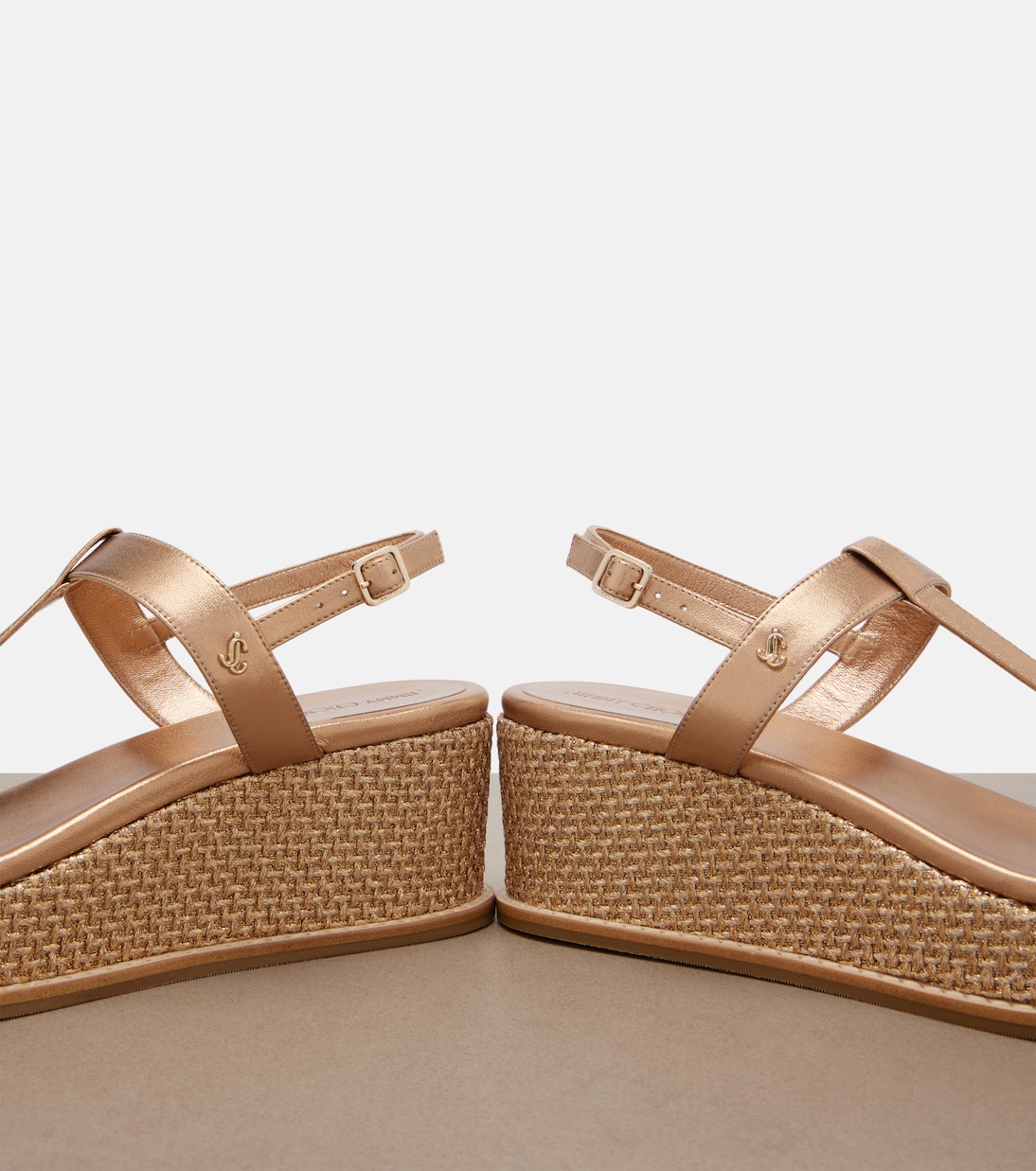 Wedge-Sandalen Theia aus Metallic-Leder | Jimmy Choo