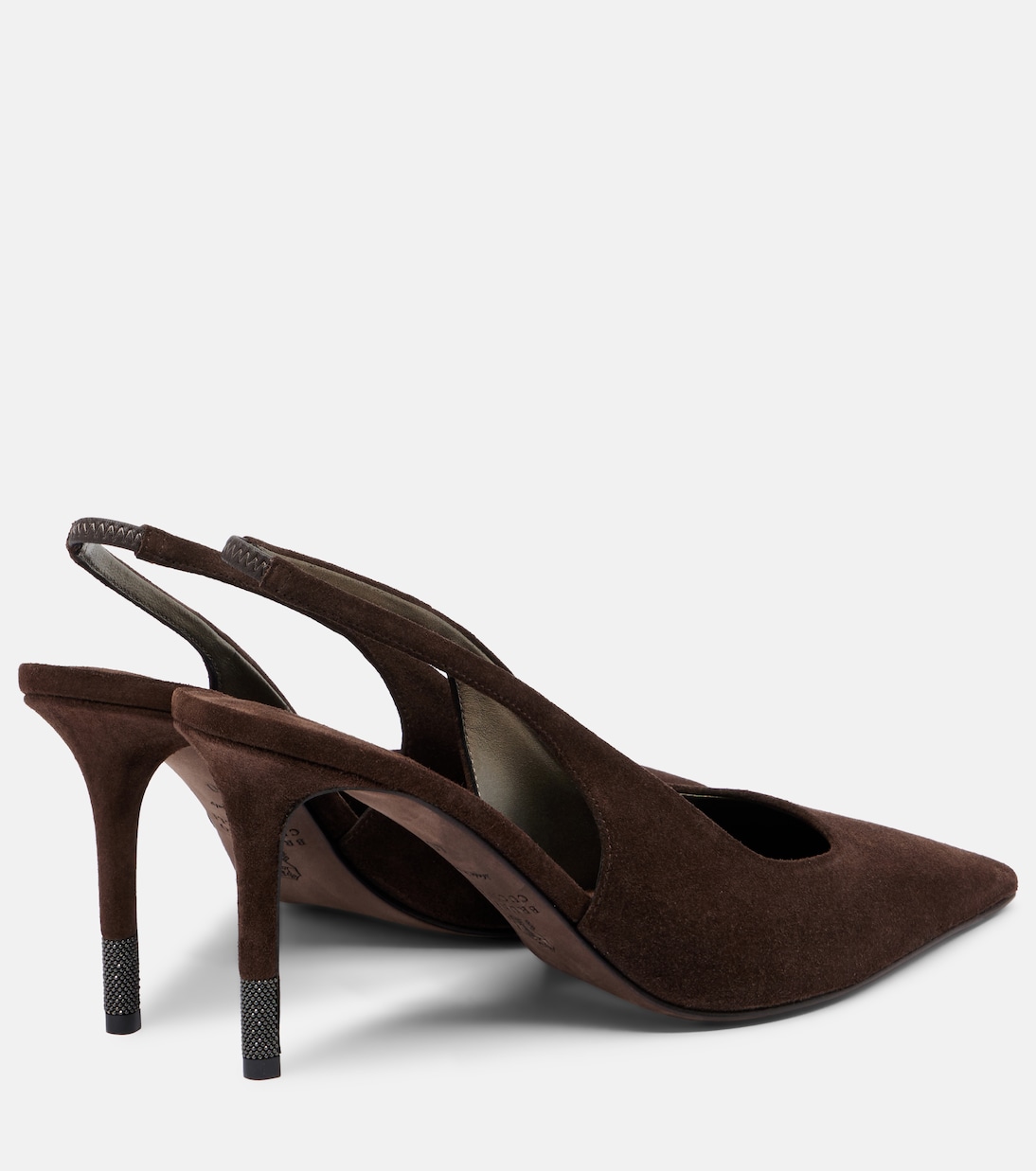 Monili suede slingback pumps | Brunello Cucinelli