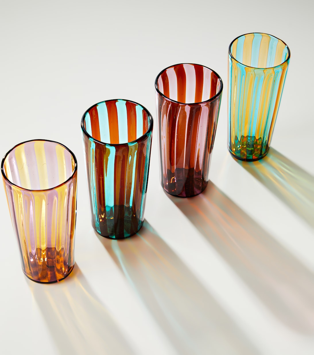Augusta set of 4 striped glasses | Akua Objects