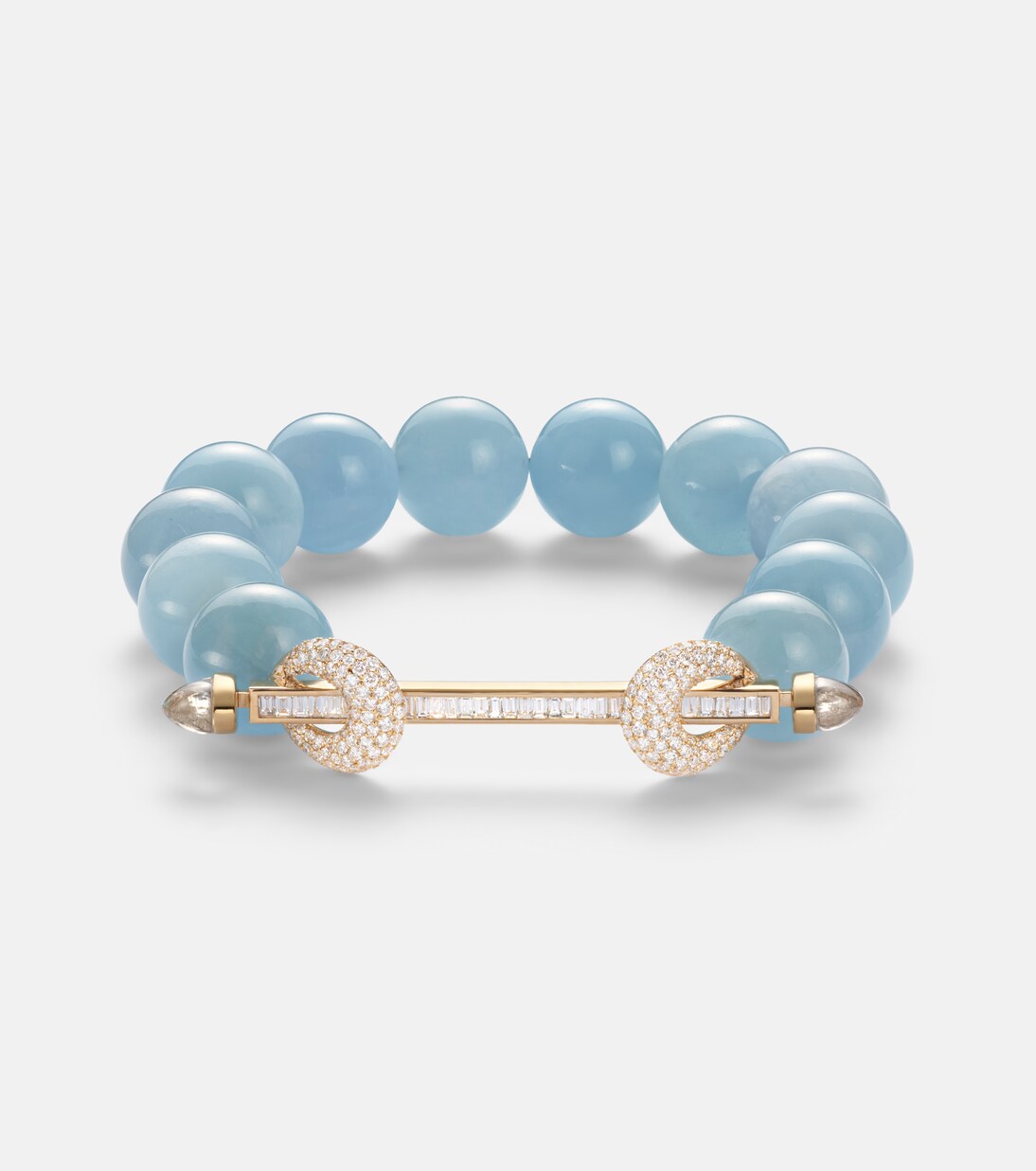 Chakra 18kt gold beaded bracelet with gemstones | Ananya