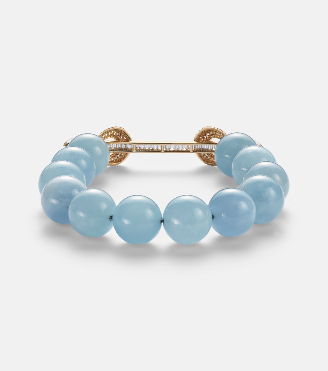 Chakra 18kt gold beaded bracelet with gemstones | Ananya