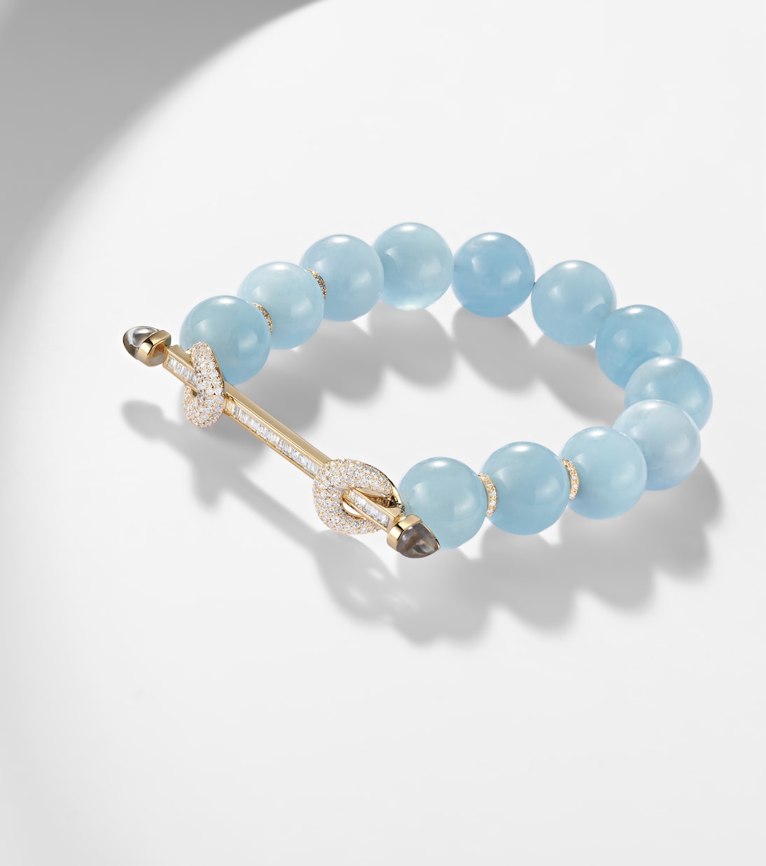 Chakra 18kt gold beaded bracelet with gemstones | Ananya