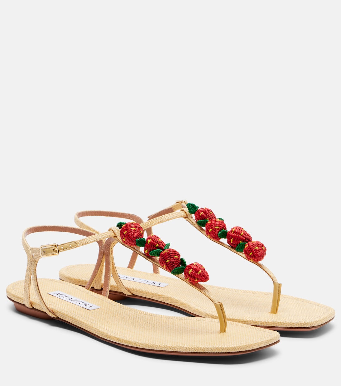 Sandales slingback Fragolina en raphia | Aquazzura