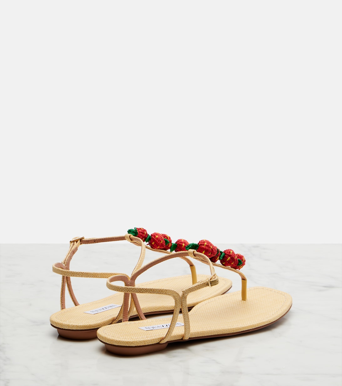 Sandales slingback Fragolina en raphia | Aquazzura
