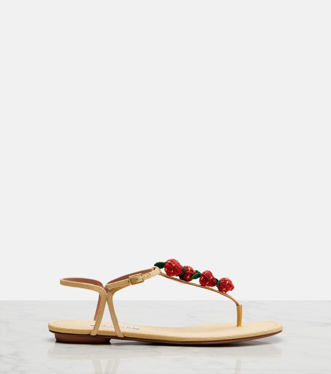 Sandales slingback Fragolina en raphia | Aquazzura