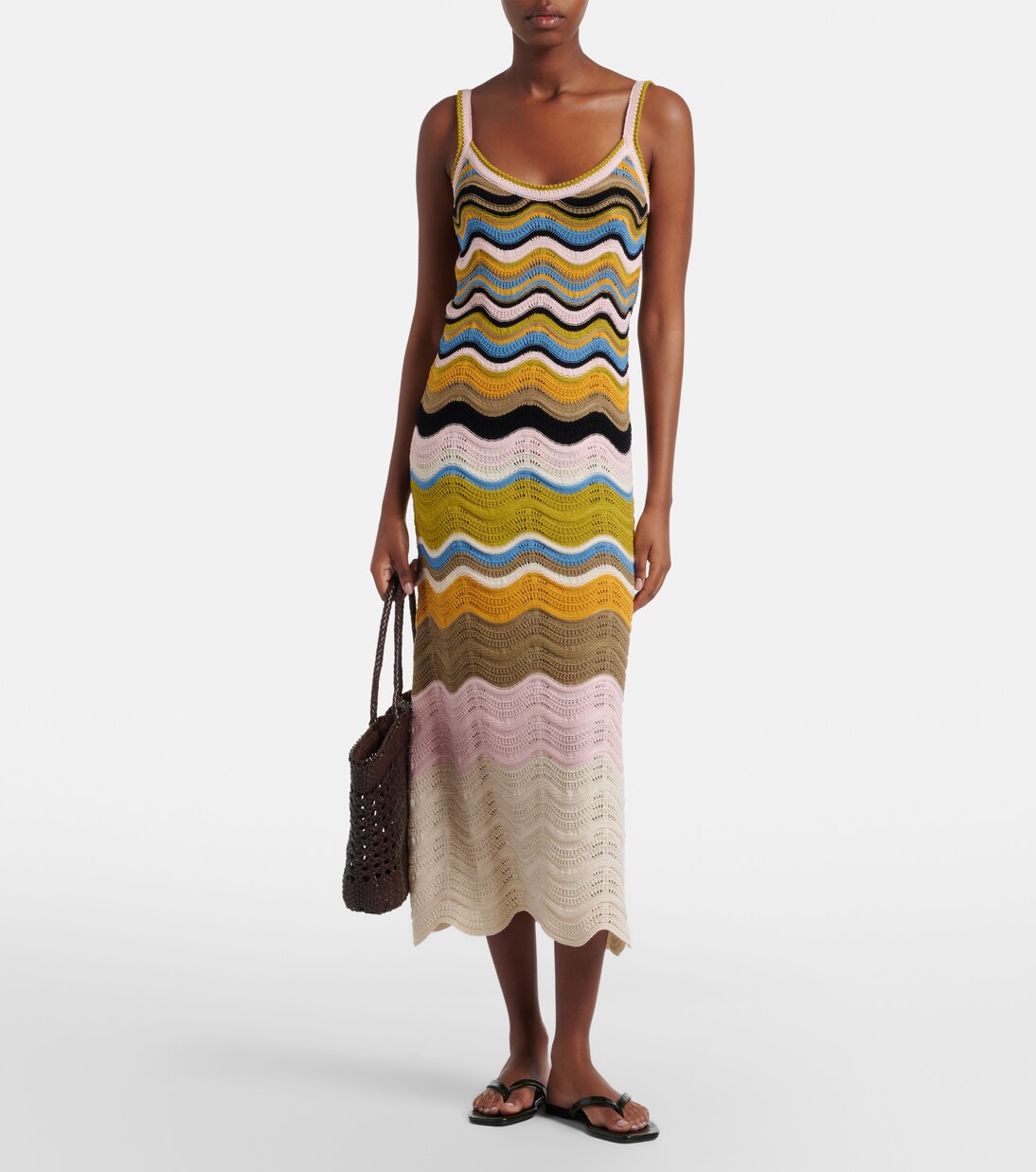 Chevron crochet cotton midi dress | La DoubleJ