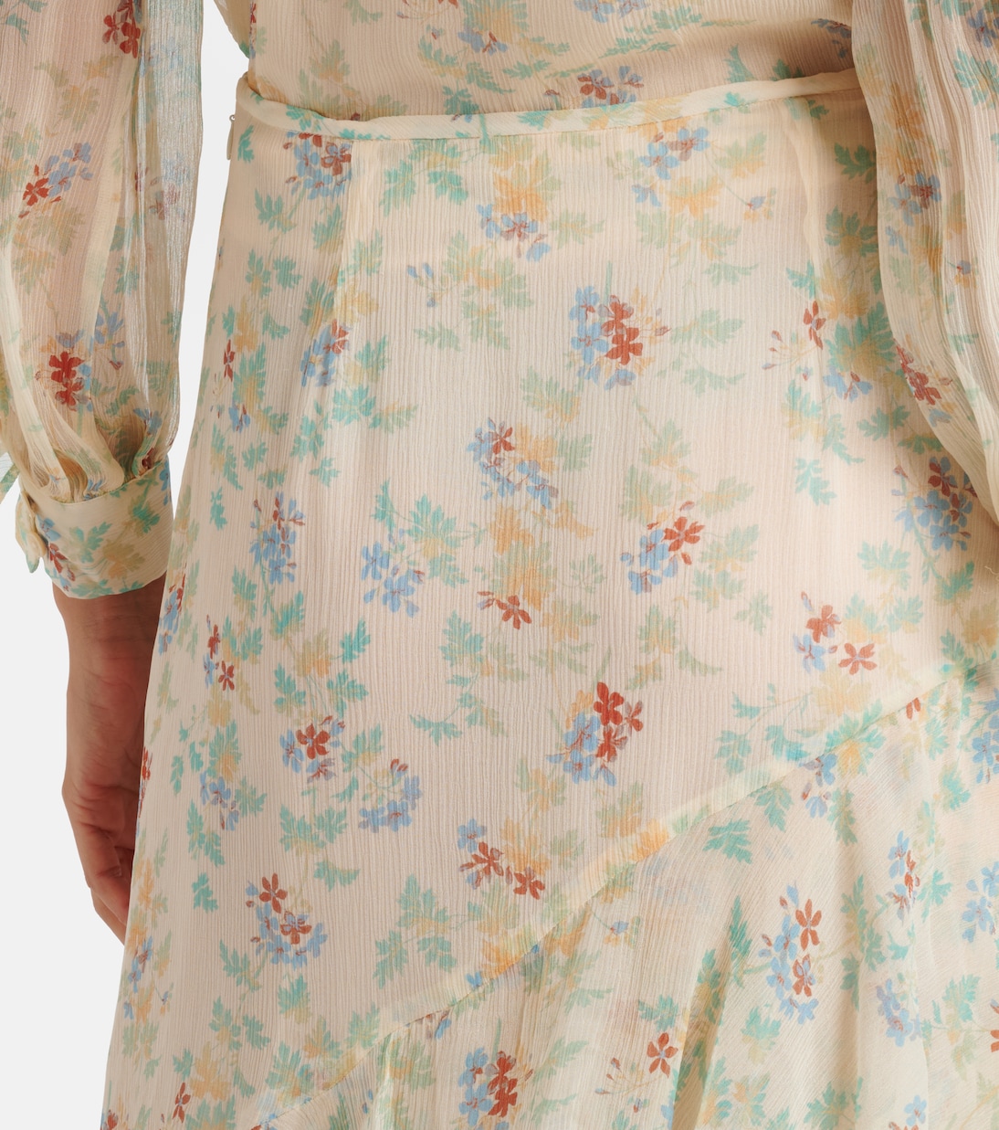 Jupe midi Meadow en soie florale à volants superposés | Ulla Johnson