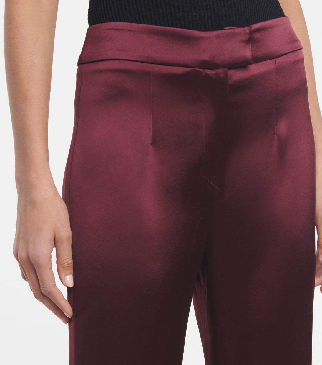 High-Rise-Schlaghose aus Satin | Galvan