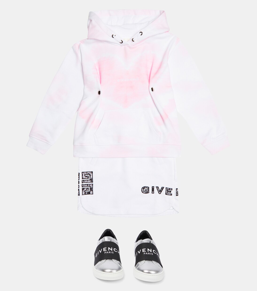 Sweat-shirt à capuche tie & dye en coton | Givenchy Kids