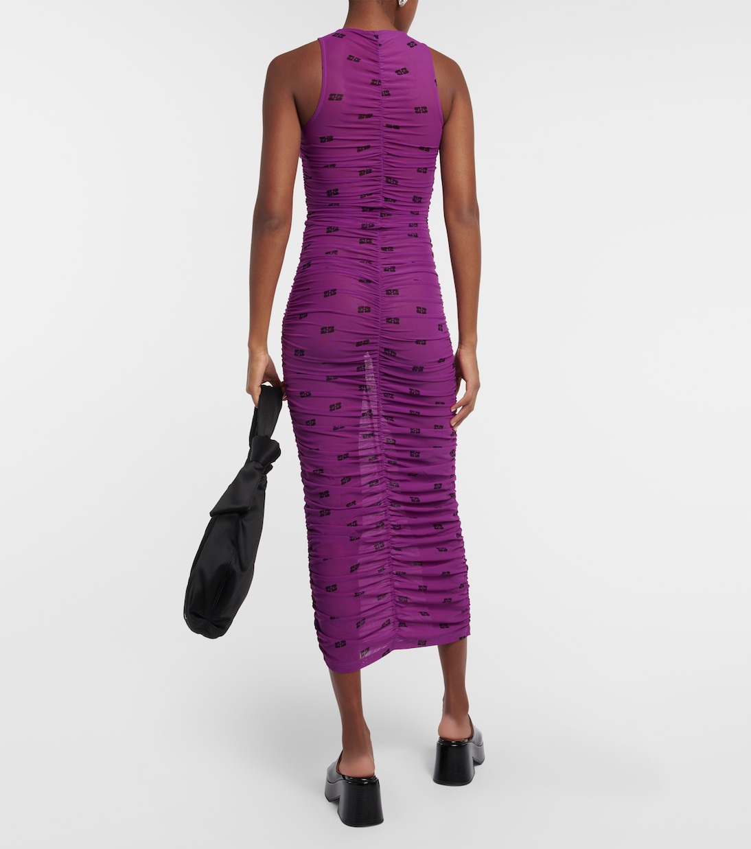 Bedrucktes Midikleid aus Mesh | Ganni