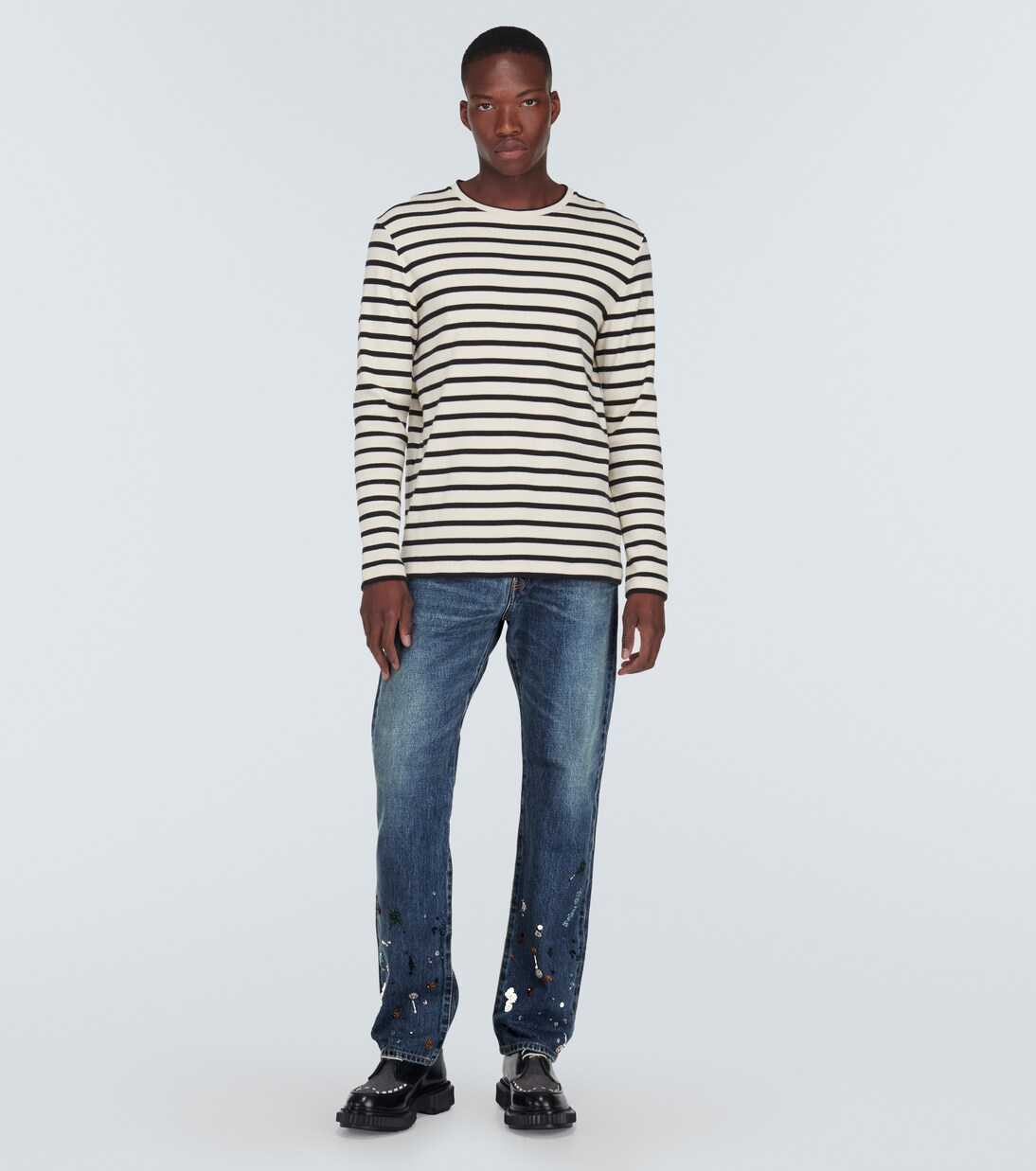 Bestickte Straight Jeans | Undercover