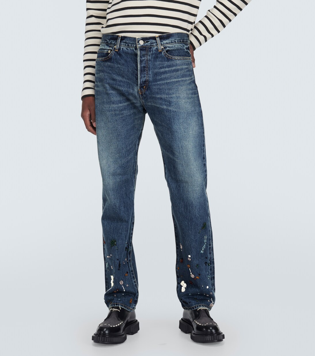 Bestickte Straight Jeans | Undercover