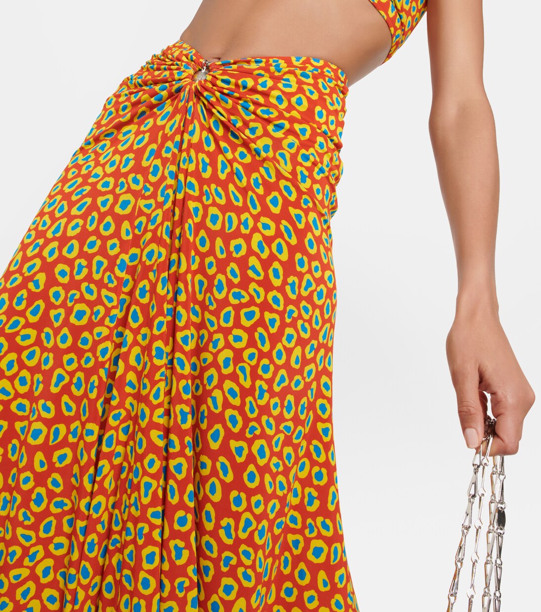 Low-rise printed jersey maxi skirt | Rabanne