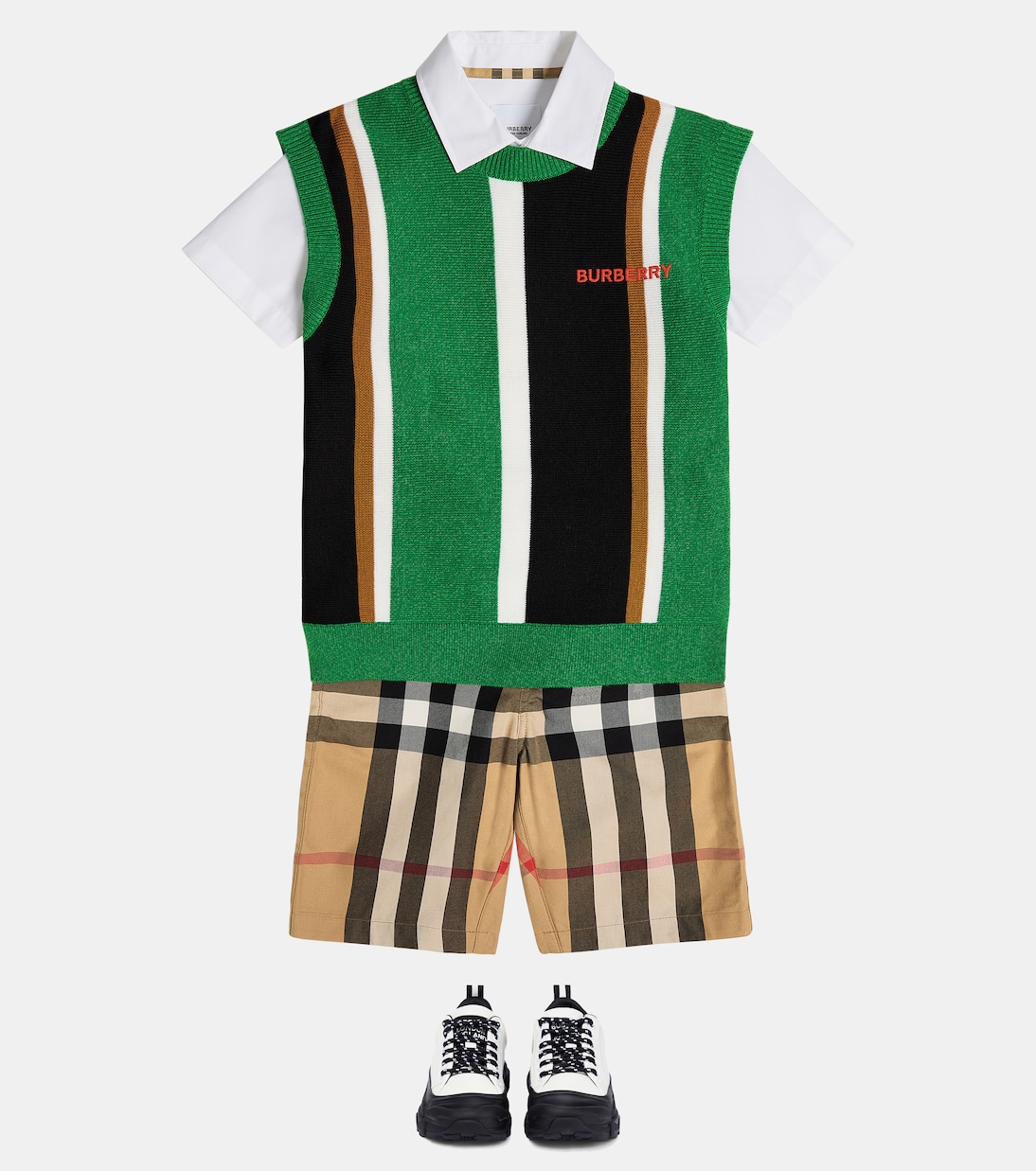 Striped wool and cashmere sweater vest | Burberry Kids