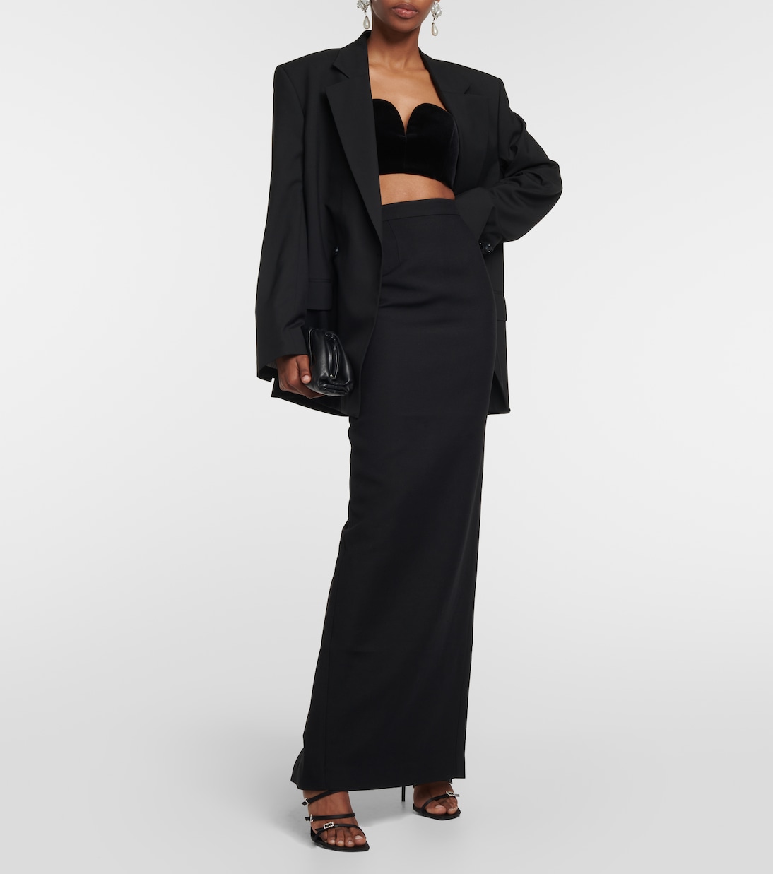 Asymmetrical wool and silk maxi skirt | Roland Mouret