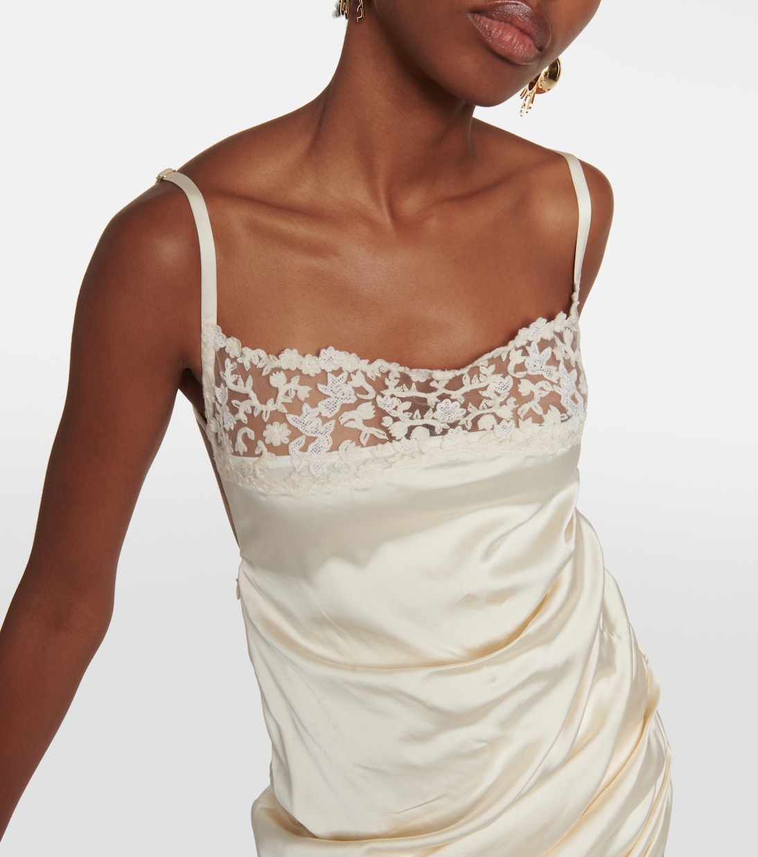 La Saudade Brodée satin slip dress | Jacquemus