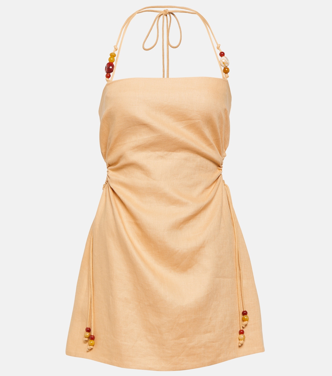 Robe Antonia en lin à perles | SIR