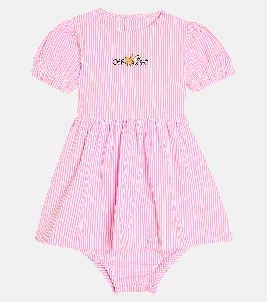 Baby - Abito Funny Flowers in cotone | Off-White Kids