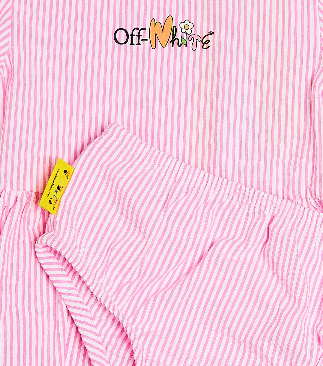 Baby - Abito Funny Flowers in cotone | Off-White Kids