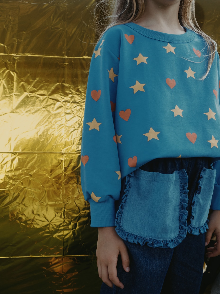 Printed cotton-blend jersey sweatshirt | Tinycottons