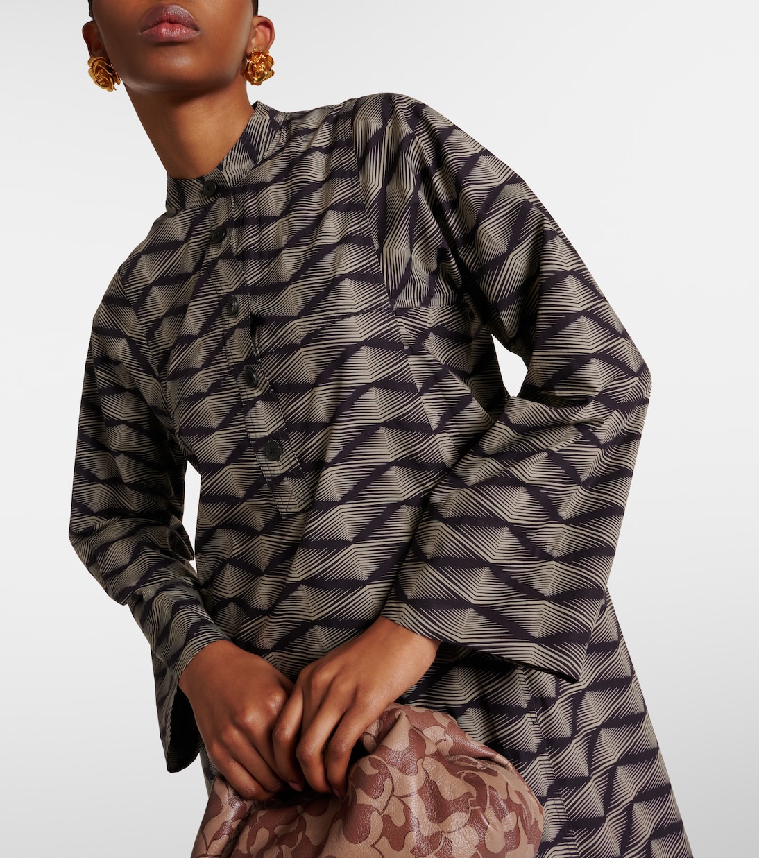 Robe longue en coton imprimé | Dries Van Noten