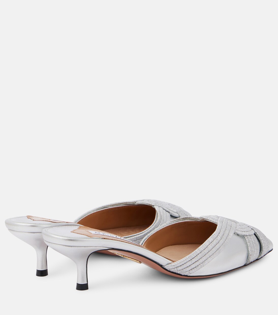 Mules Felix 50 en cuir métallisé | Aquazzura