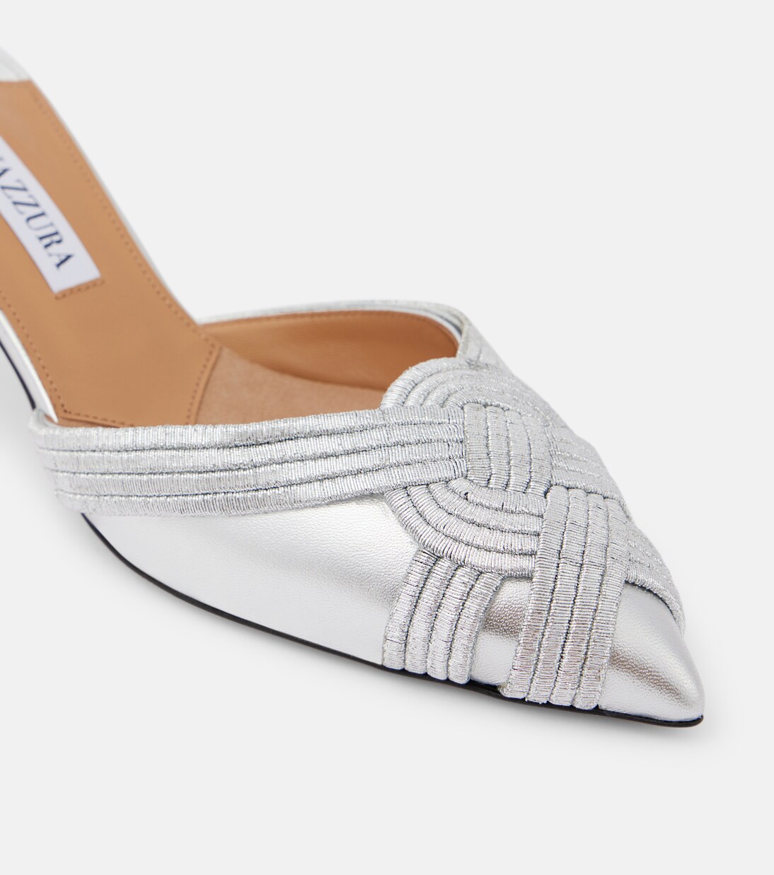 Mules Felix 50 en cuir métallisé | Aquazzura
