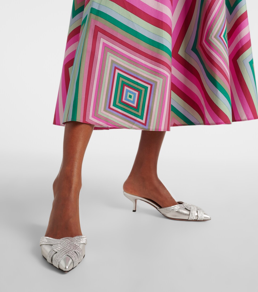 Mules Felix 50 en cuir métallisé | Aquazzura