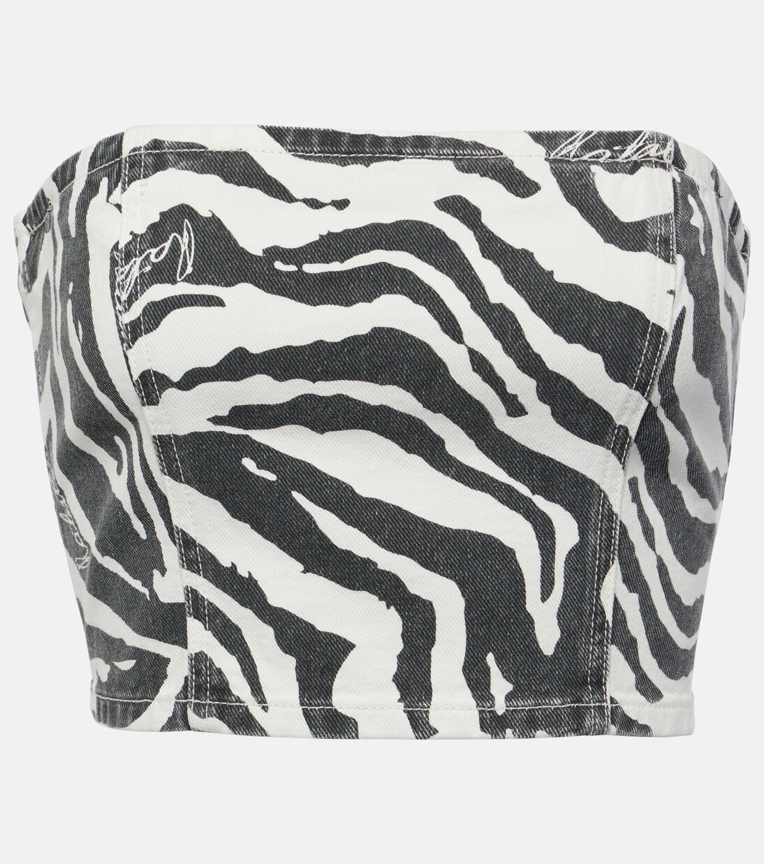 Zebra-print cotton crop top | Rotate