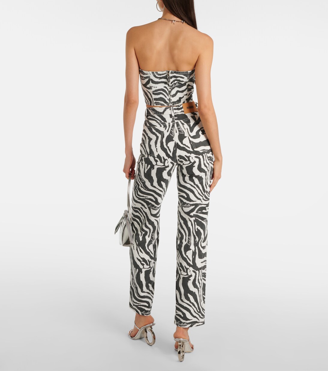 Zebra-print cotton crop top | Rotate