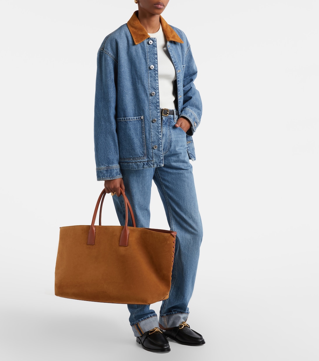 Cabat Large suede tote bag | Bottega Veneta