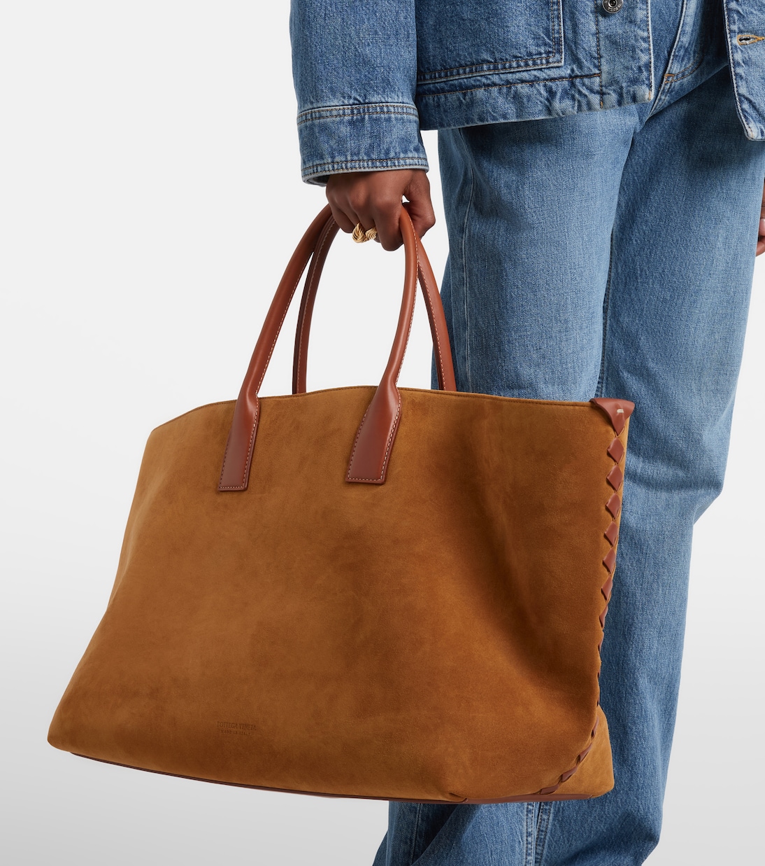 Cabat Large suede tote bag | Bottega Veneta