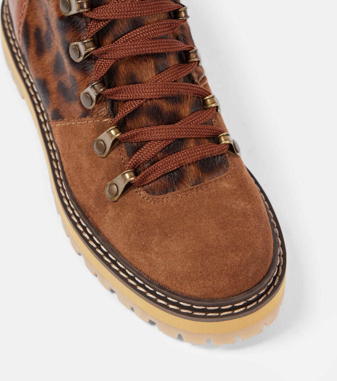 Eileen leopard-print suede lace-up boots | See By Chloé