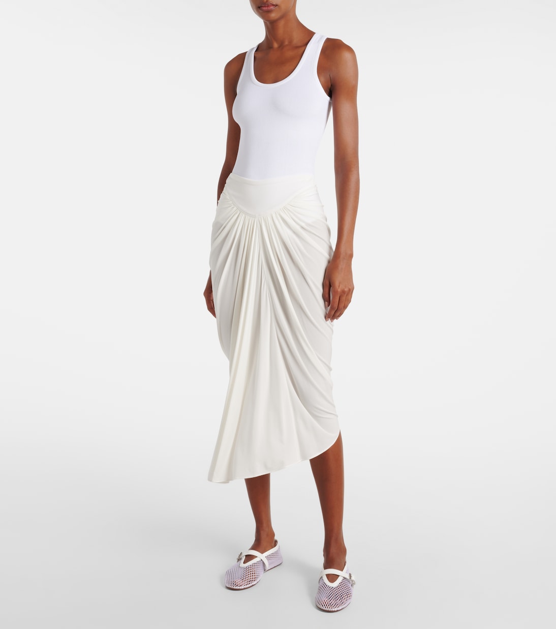 Draped asymmetric midi skirt | Alaïa