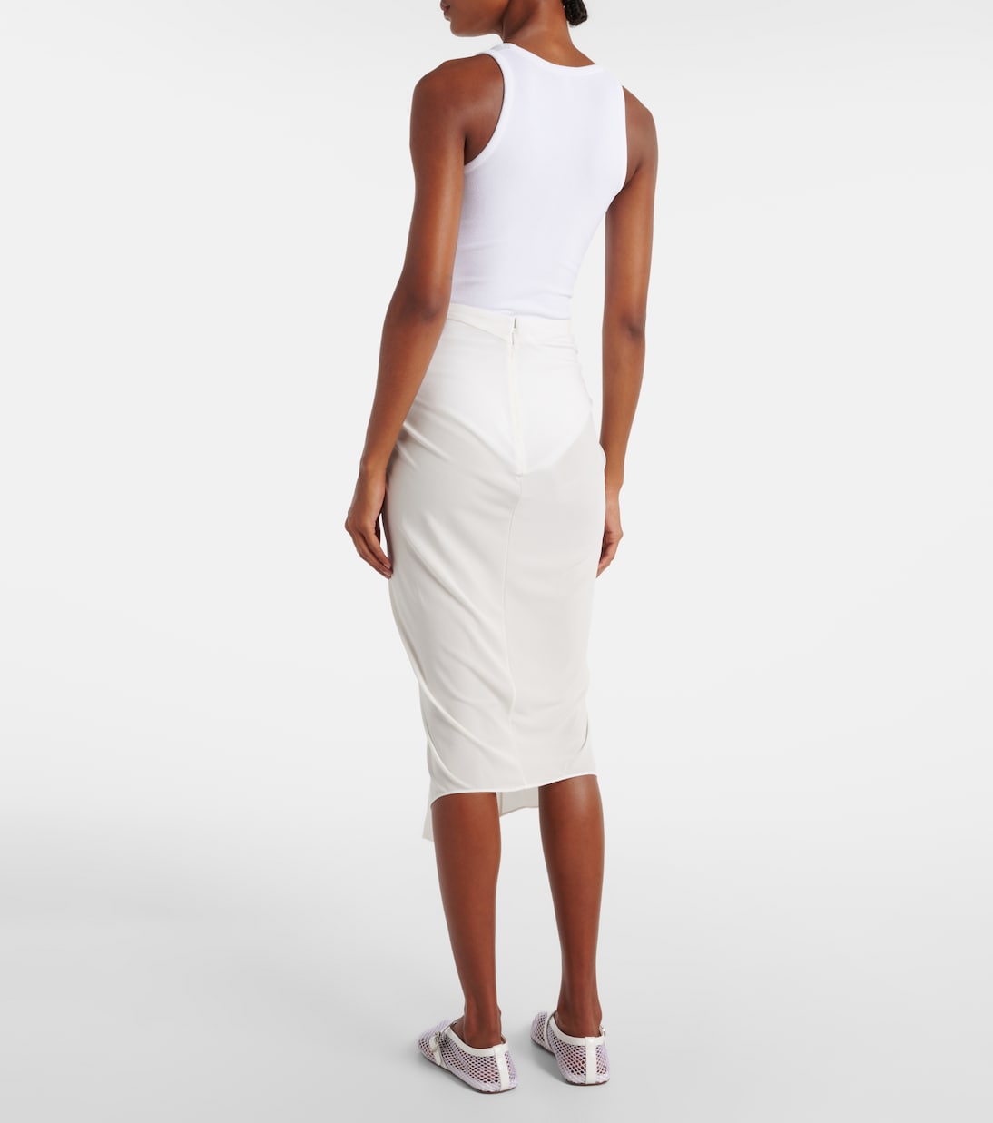 Draped asymmetric midi skirt | Alaïa