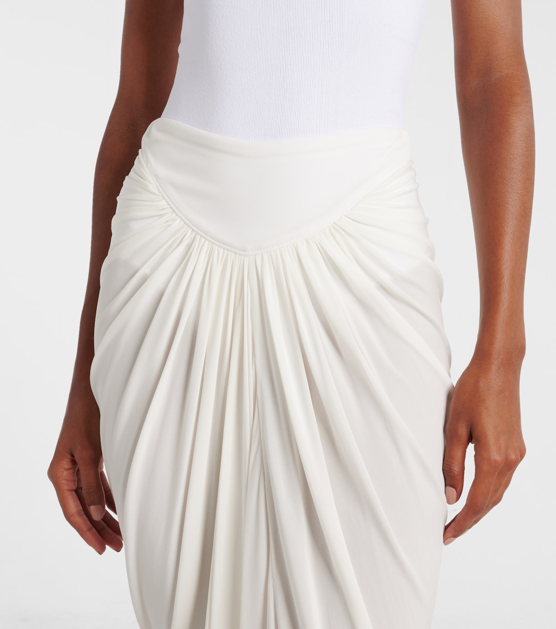 Draped asymmetric midi skirt | Alaïa