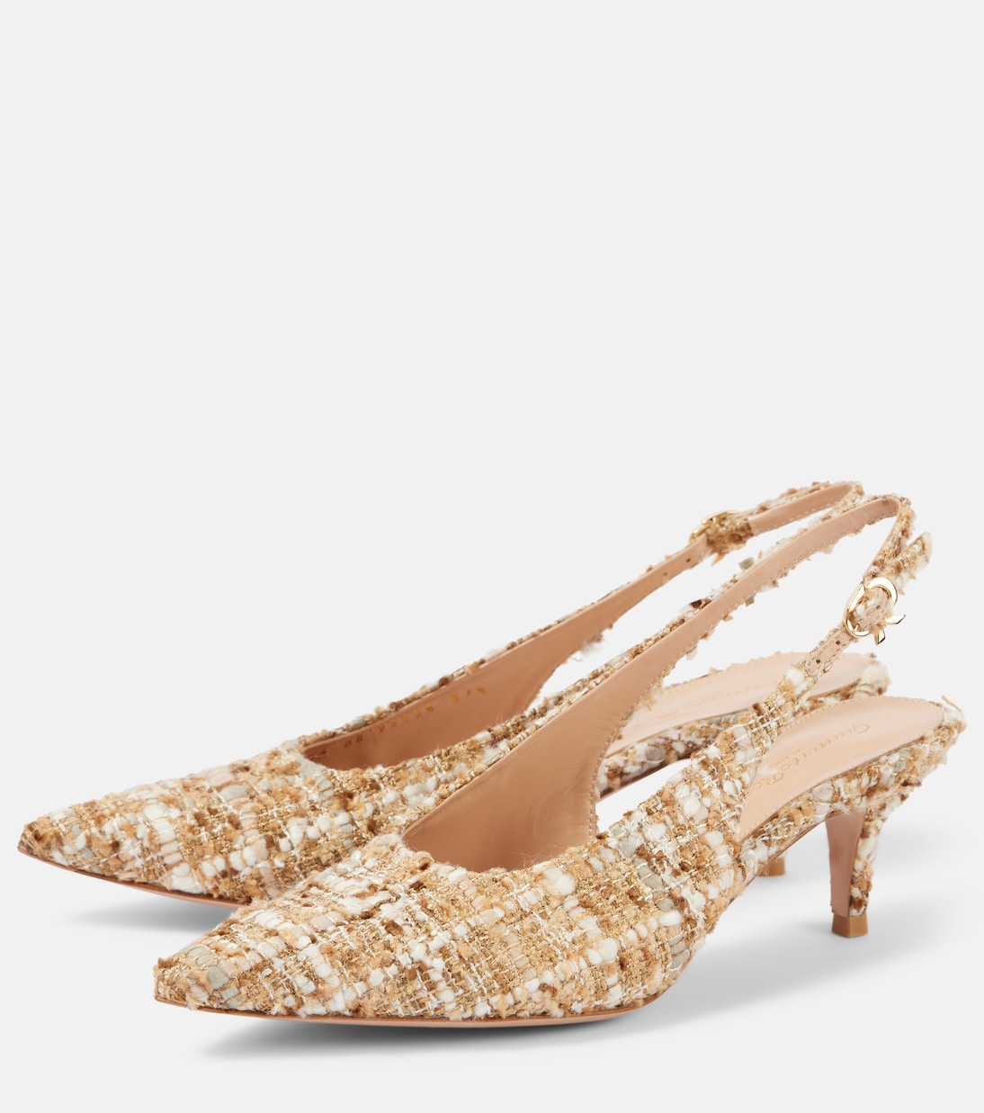 Pointy 55 bouclé slingback pumps | Gianvito Rossi
