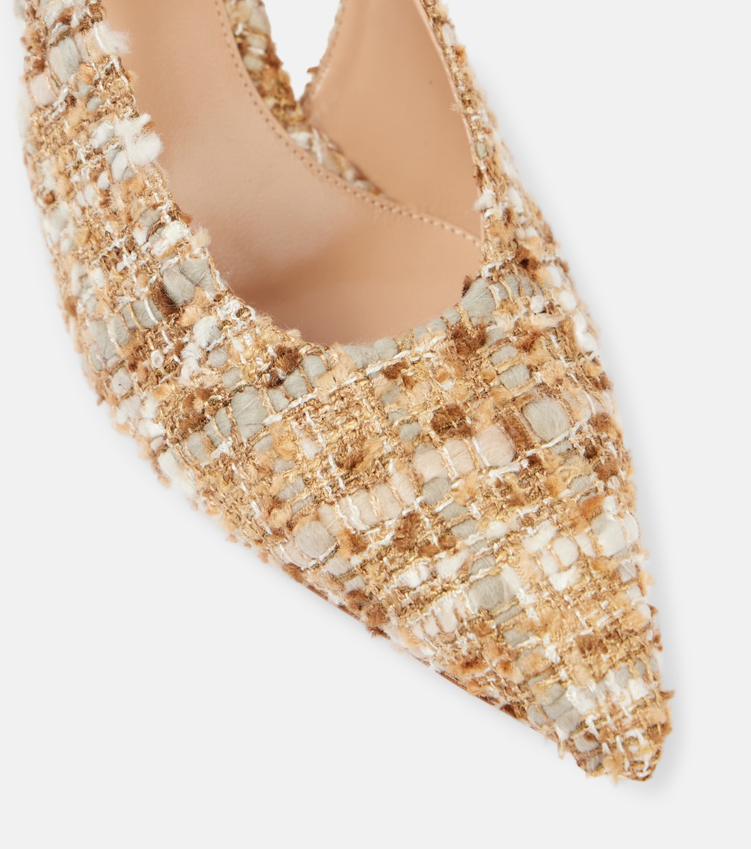Pointy 55 bouclé slingback pumps | Gianvito Rossi