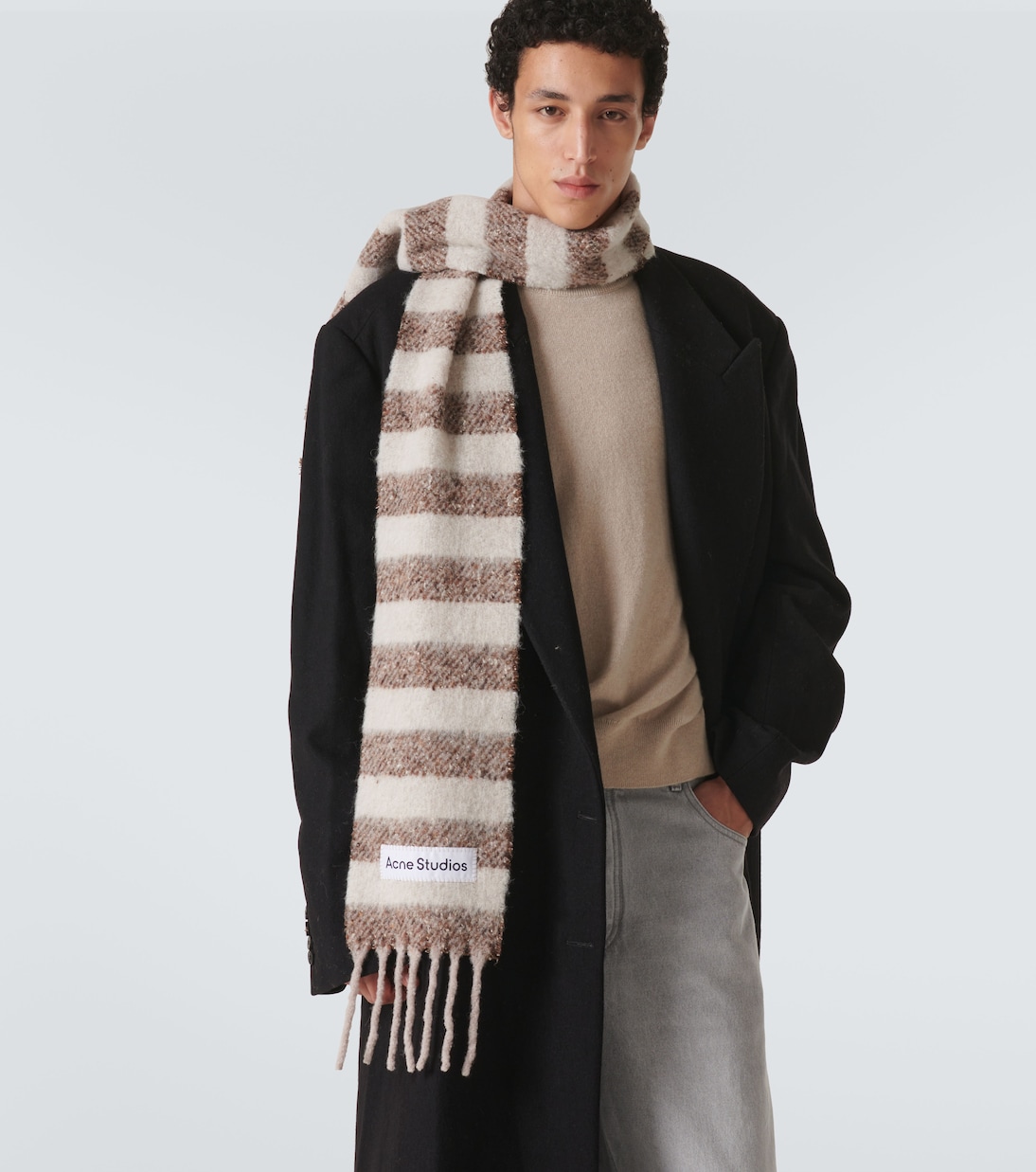 Striped wool-blend scarf | Acne Studios