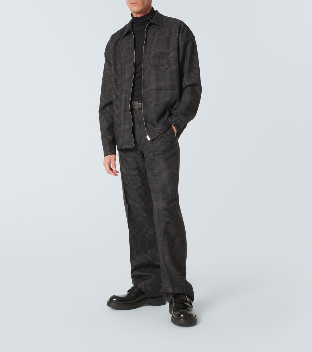 Prince of Wales cropped virgin wool pants | Prada