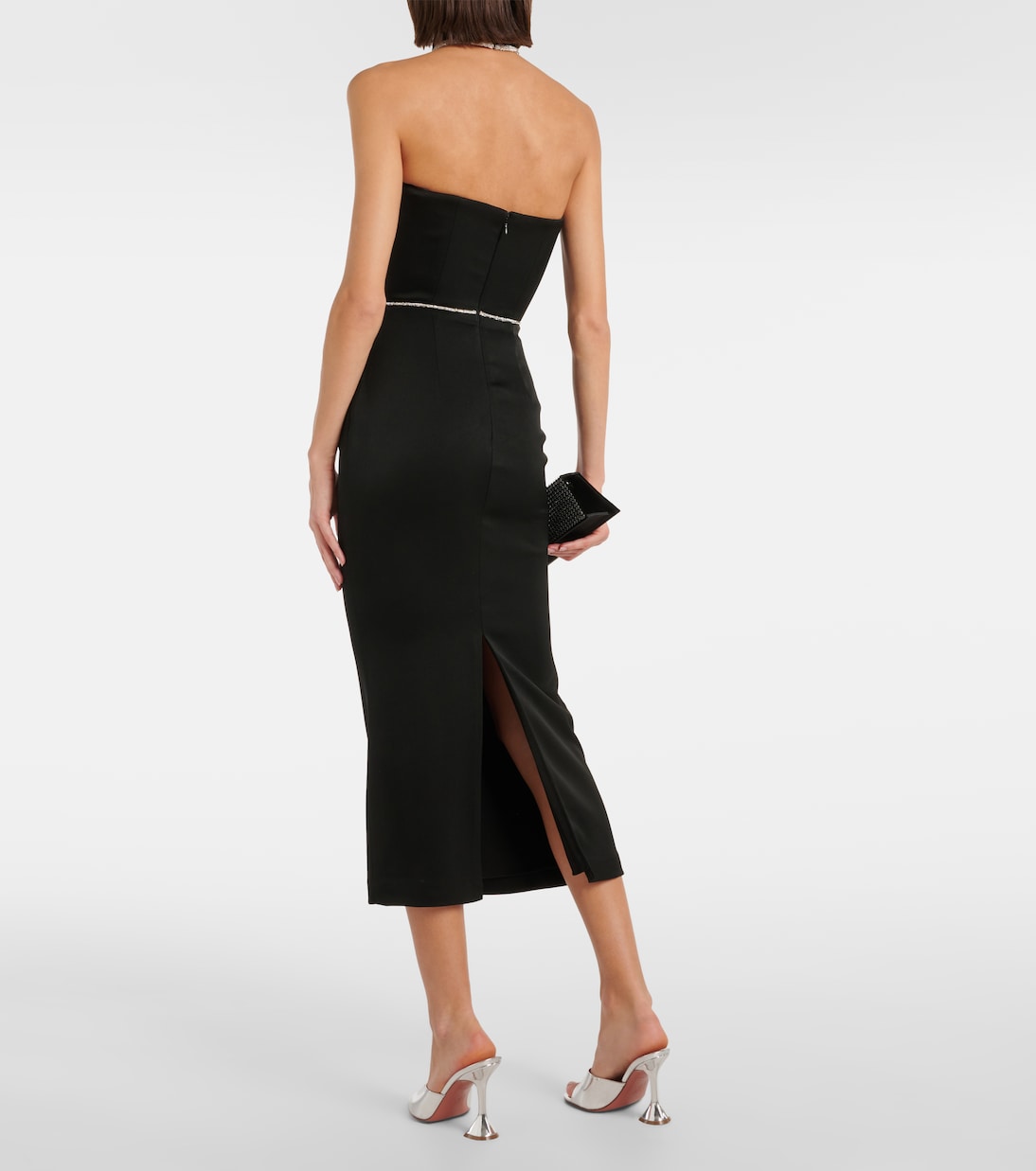Robe midi en satin à cristaux | Alex Perry