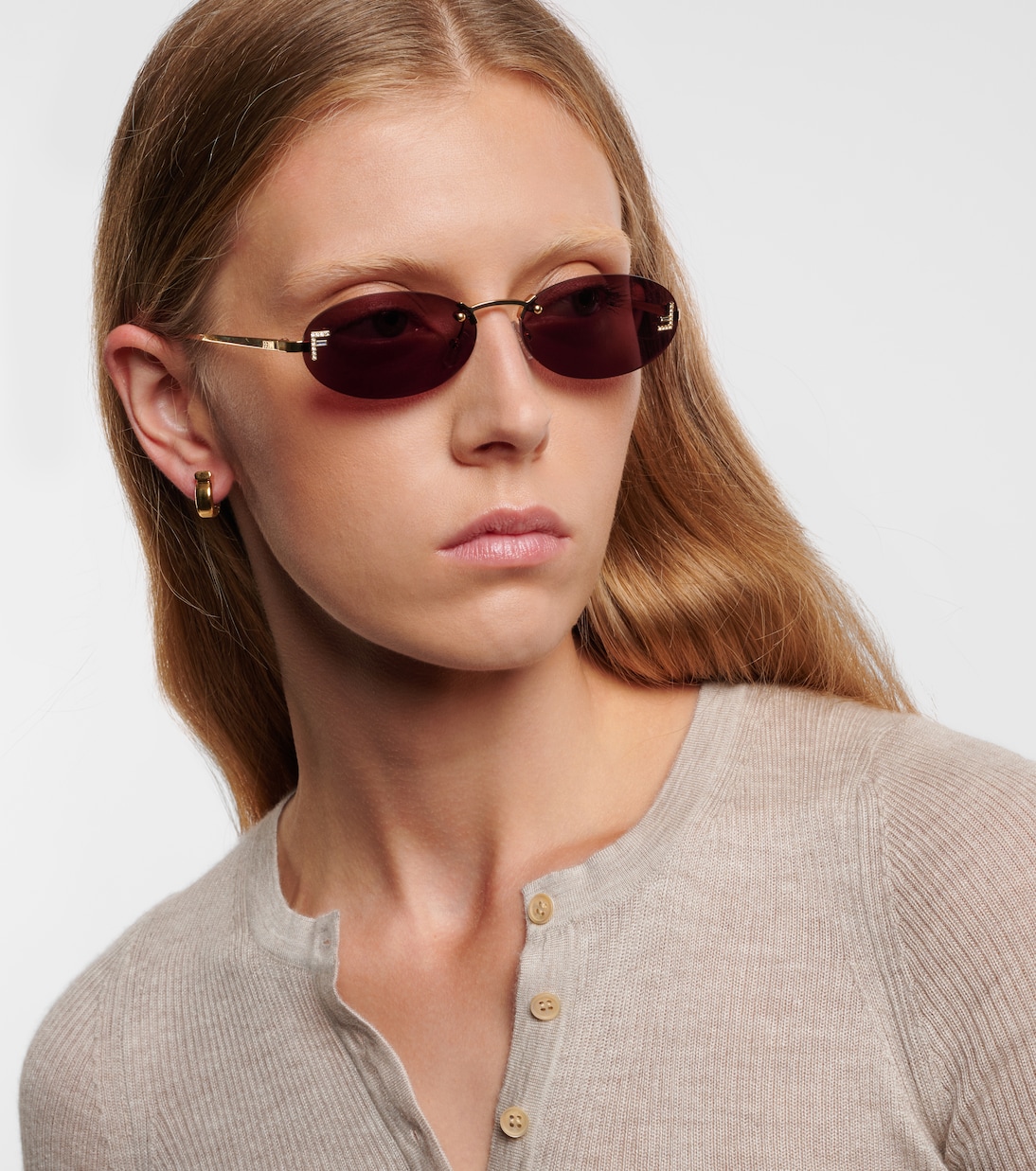 Fendi First Crystal oval sunglasses | Fendi