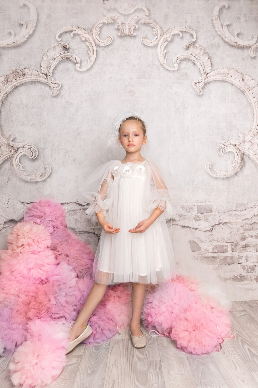Snowy Petal embellished tulle dress | Tutu Du Monde
