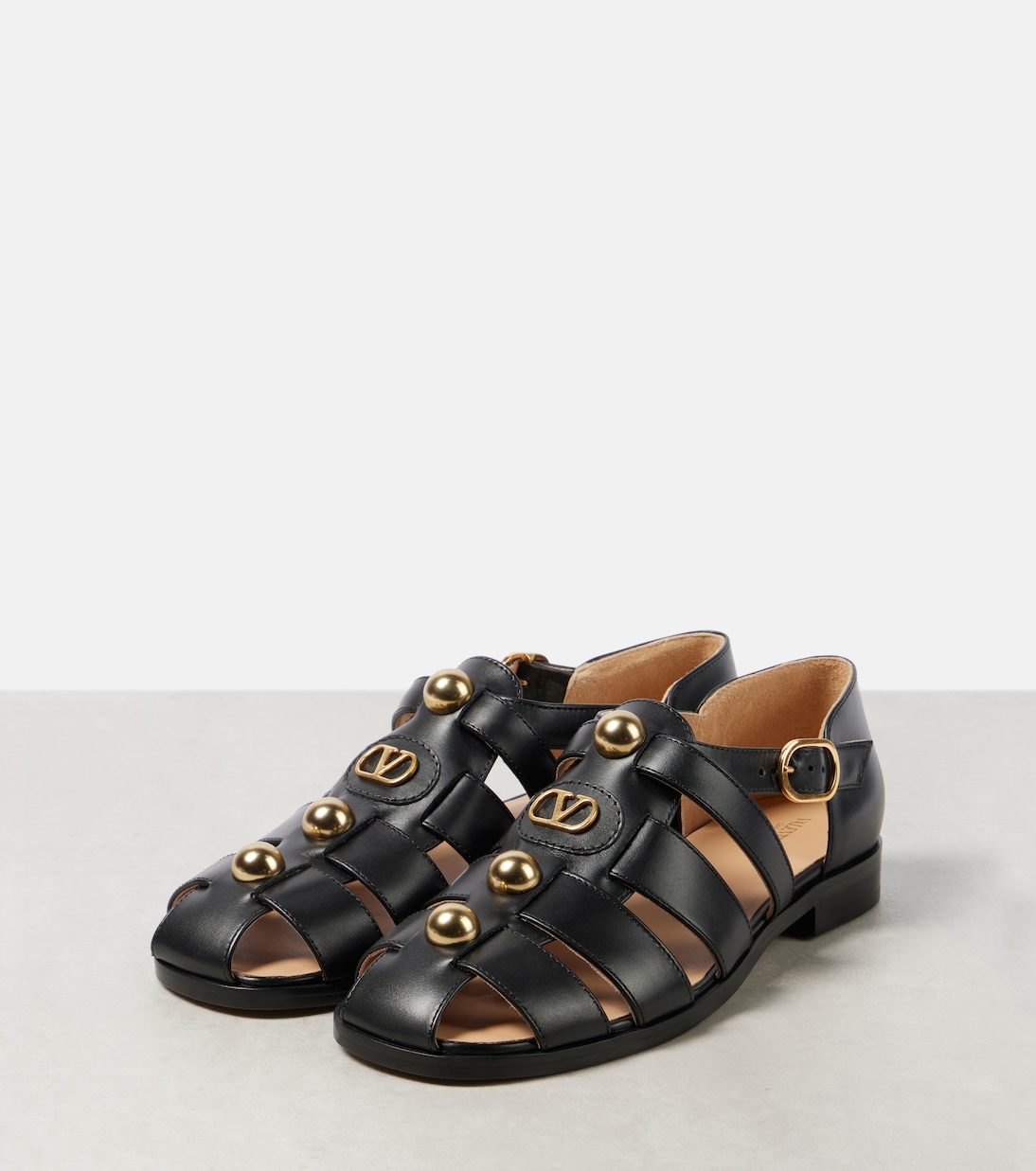 VLogo Signature leather fisherman sandals | Valentino Garavani