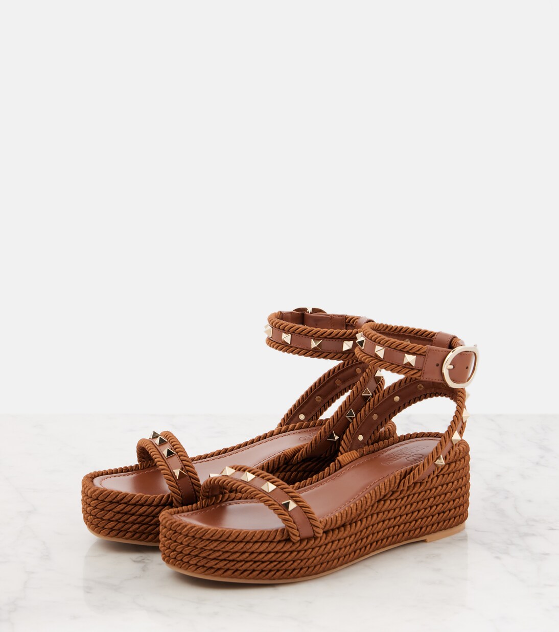Rockstud Torchon leather espadrilles | Valentino Garavani