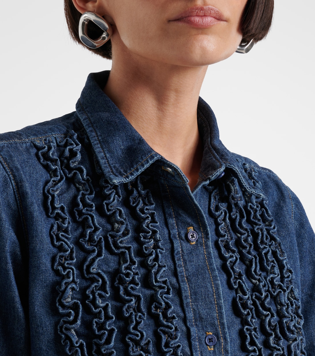Lexa ruffled denim shirt | Nili Lotan