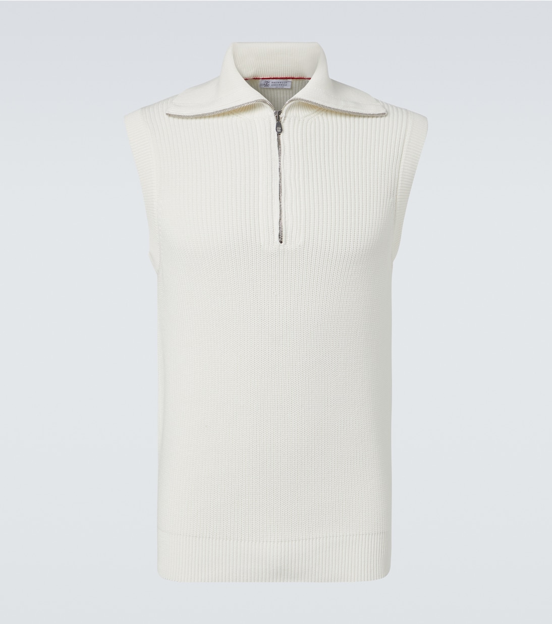 Half-zip cotton vest | Brunello Cucinelli