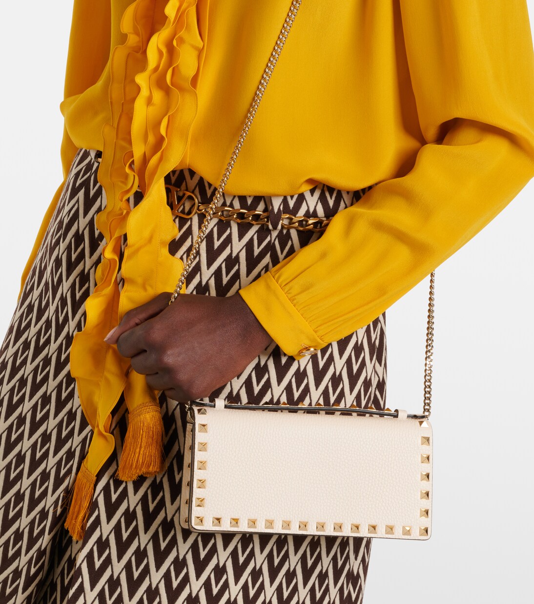 Rockstud leather wallet on chain | Valentino Garavani