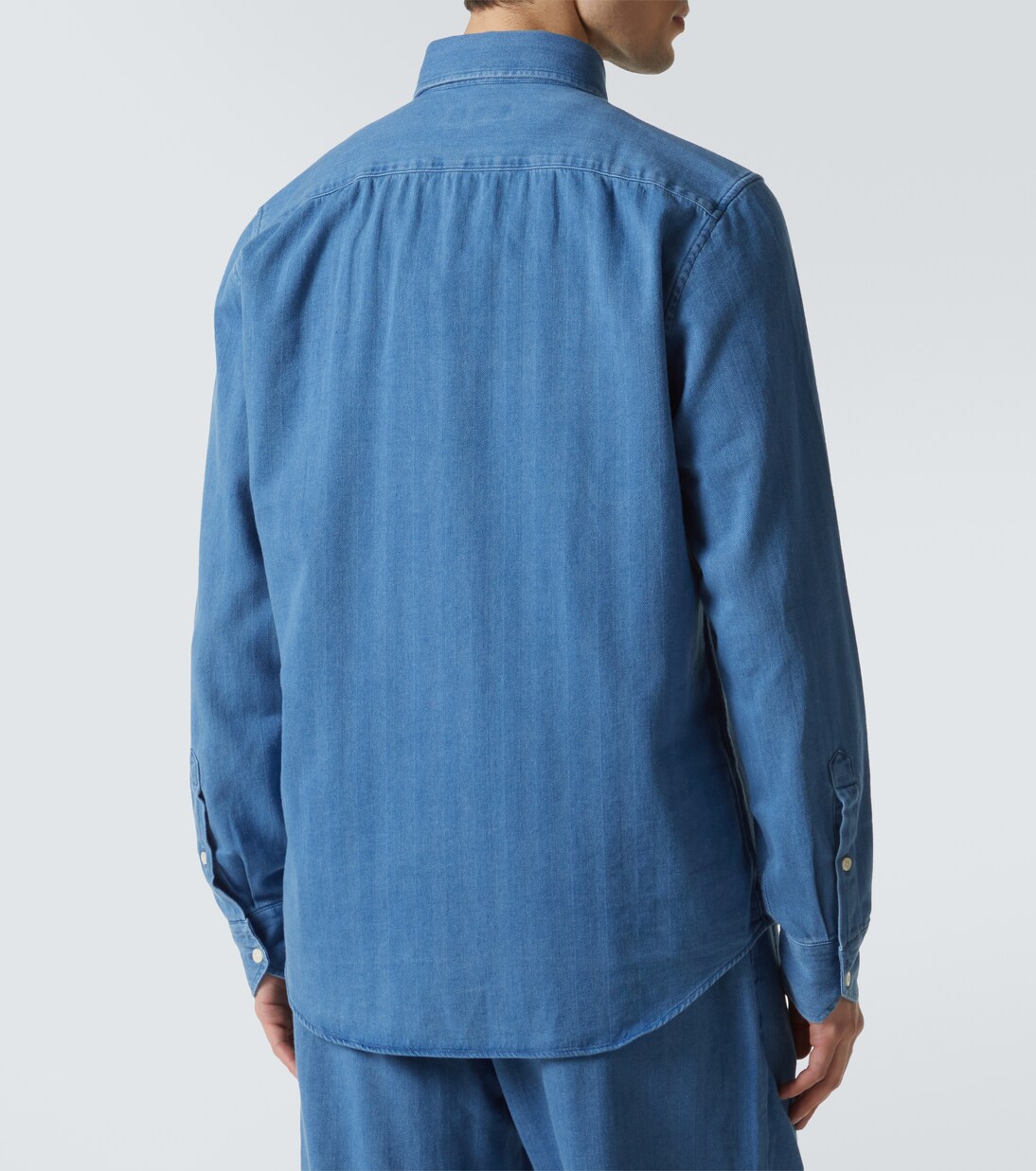 Emilio herringbone denim shirt | Frescobol Carioca
