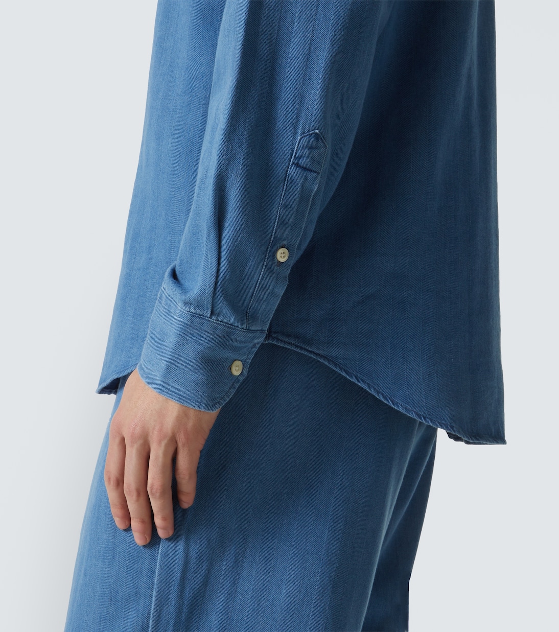 Emilio herringbone denim shirt | Frescobol Carioca